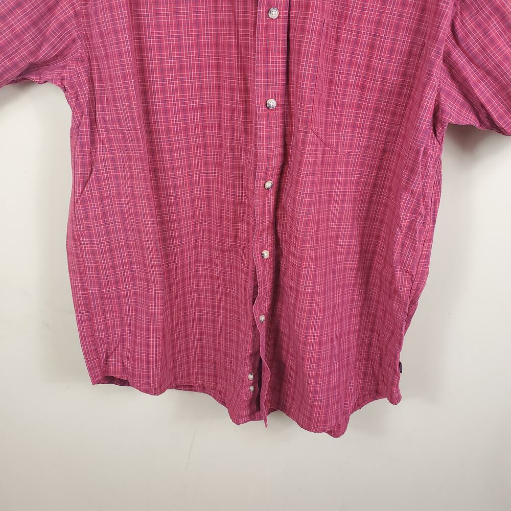 Wrangler Grid Print Wrinkle Free Button Up Size L - image 5